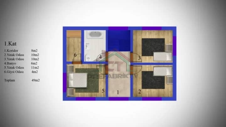 Çelik Ev 104m2 görünüş 4