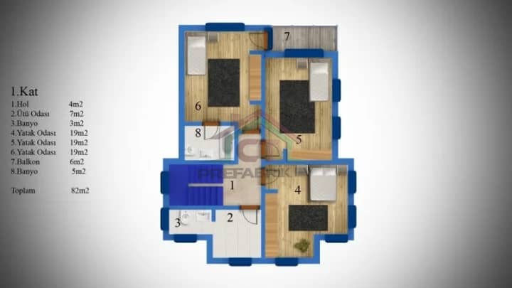 Çelik Ev 146m2 modern 5